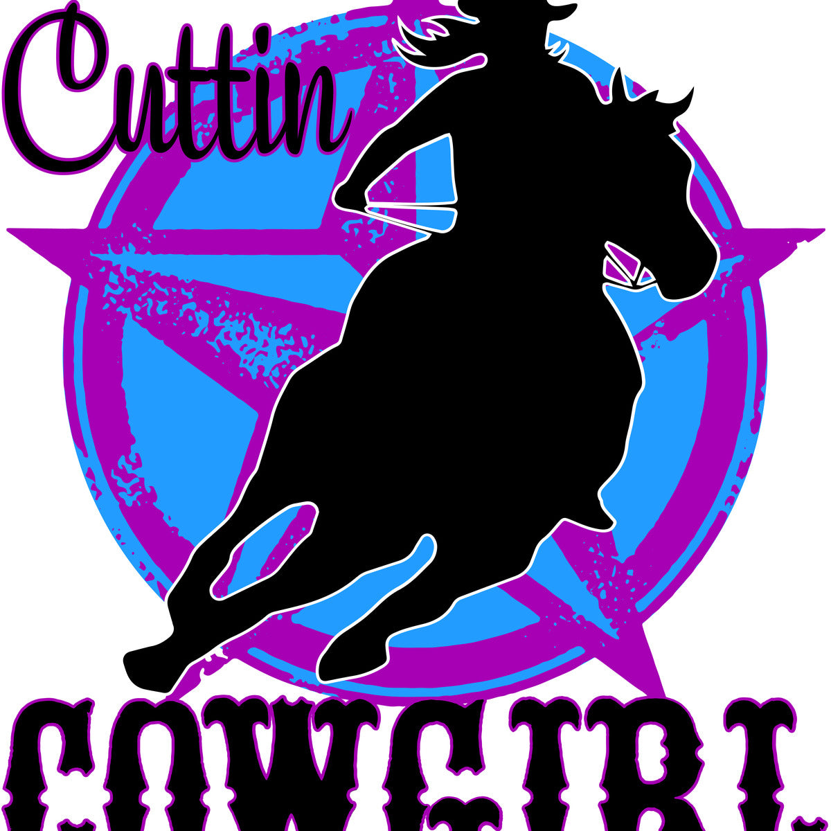 Cuttin Cowgirl Digital Png File