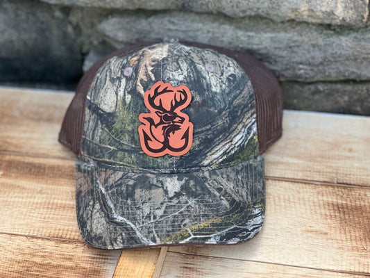 Deer, Duck, Hook Hunting Leather Patch Hat