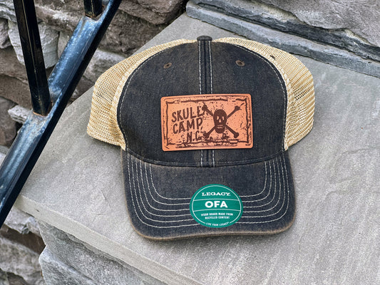 Skull Camp, NC Leather Patch Hat