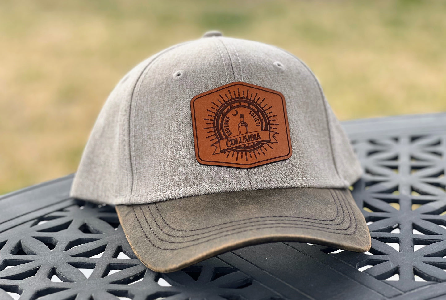 Columbia Bourbon Society - Sunburst Hexagon - Leather Patch Hat