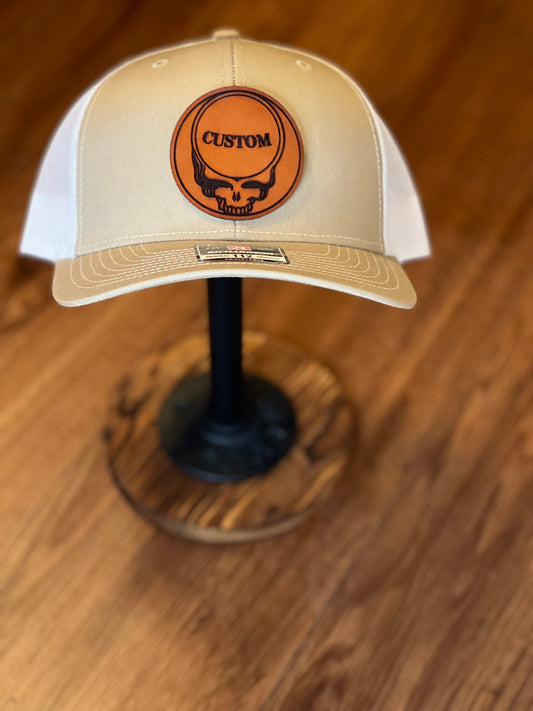 Custom Stealie Leather Patch Hat