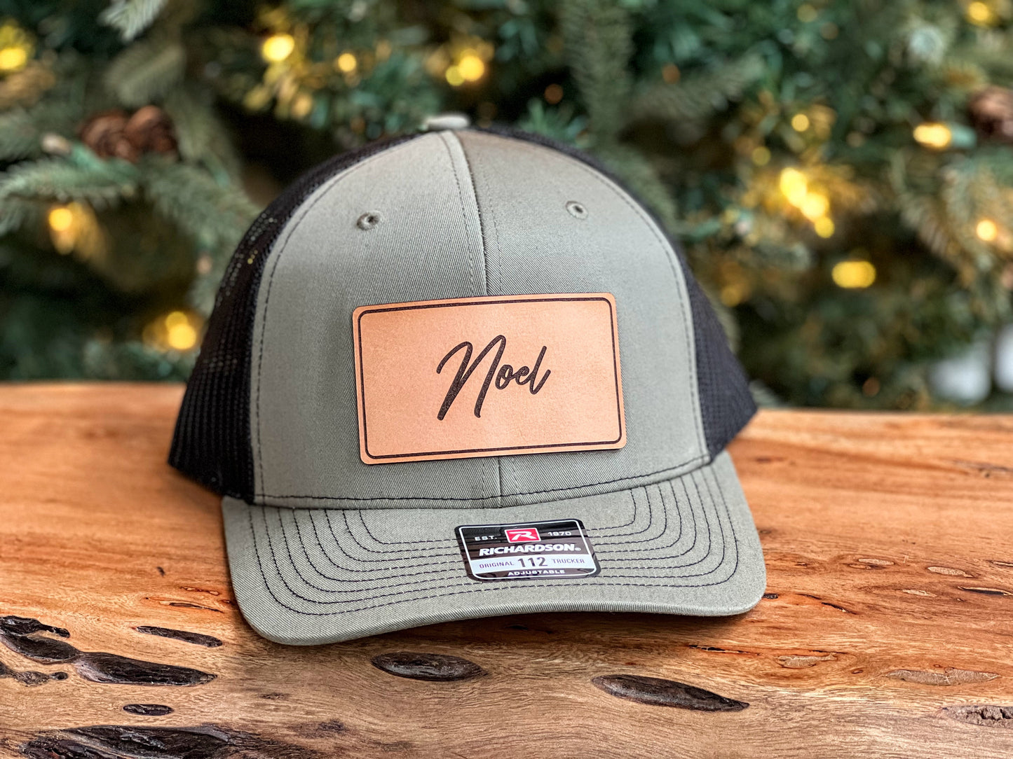 CUSTOM NAME- Leather Patch Hat