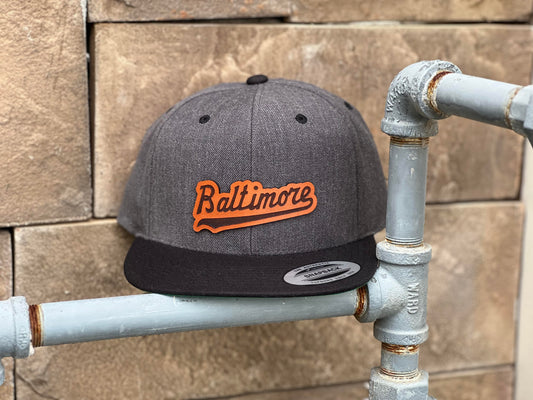 Baltimore Leather Patch Hat- Flat Bill  (YP6089M)