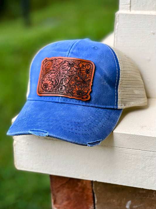 Sunflower Leather Patch Hat