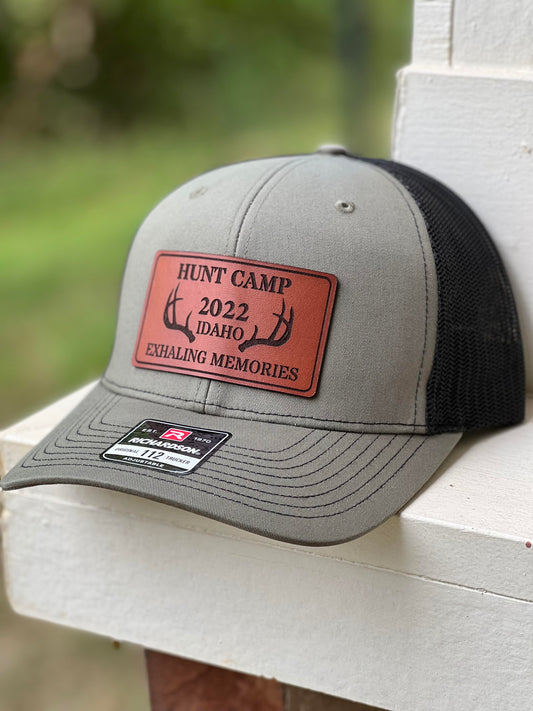 Custom Hunt Camp, Hunt Club, Hunt Trip, Hunt Excursion Leather Patch Hat-Multi Style