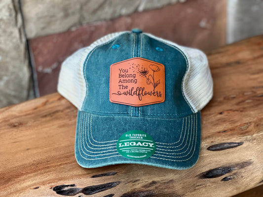 Tom Petty-Inspired You Belong Among the Wildflowers Leather Patch Hat -Legacy OFA & OFAFP